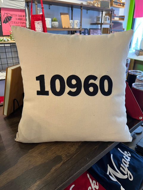 Custom Embroidered Zip Code Pillow